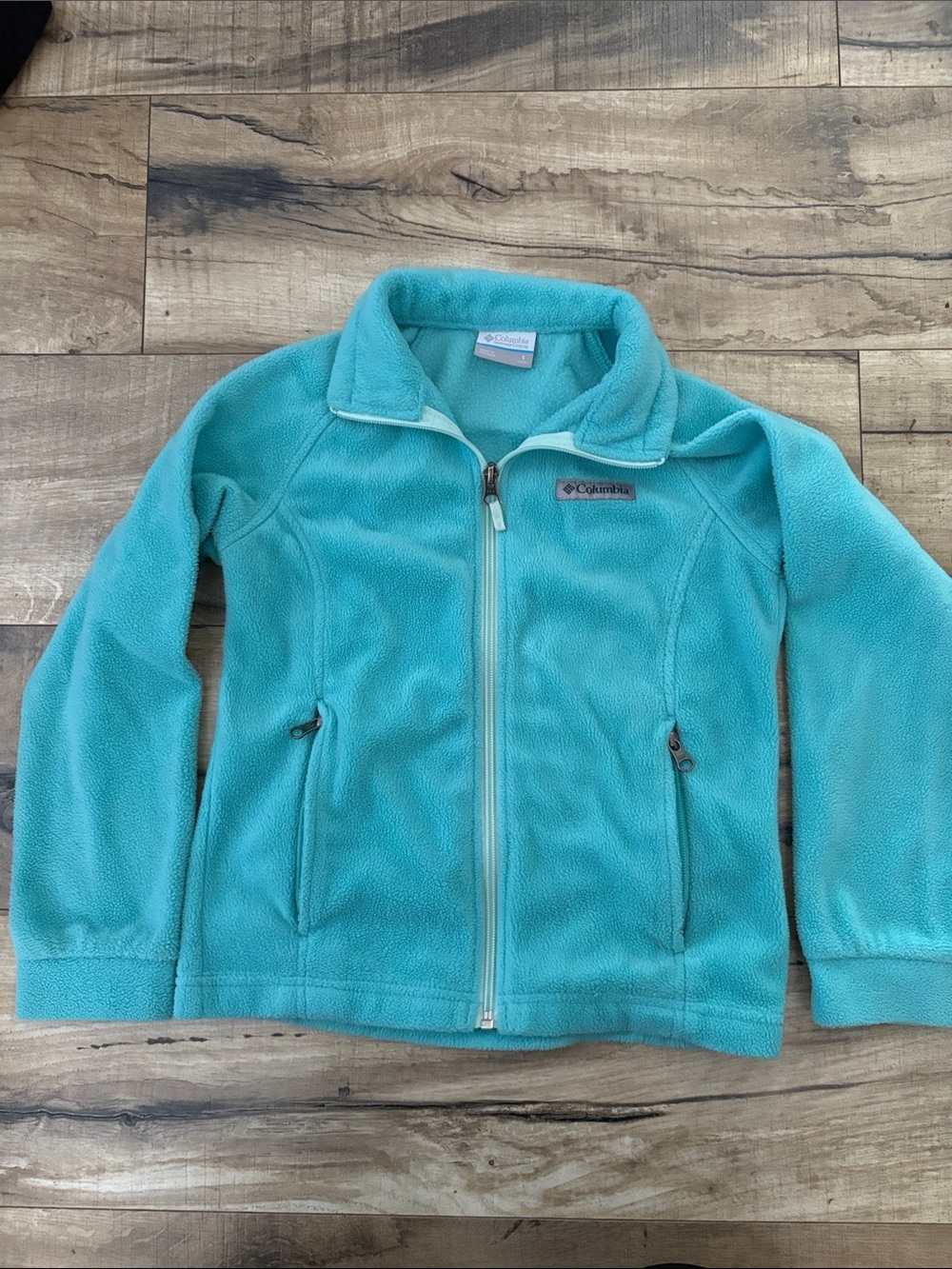 Columbia Teal Zip-Up Fleece Jacket size small